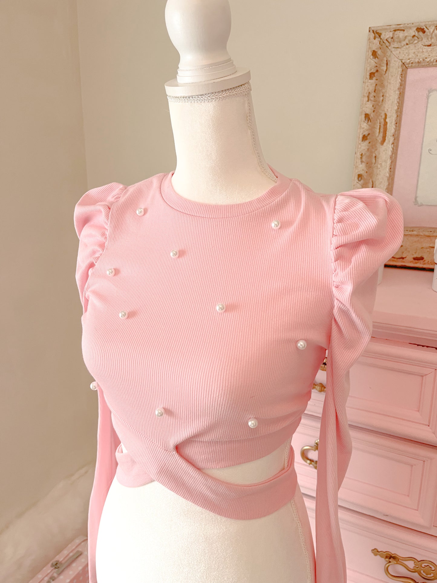 Pink & Pearl Crop Top