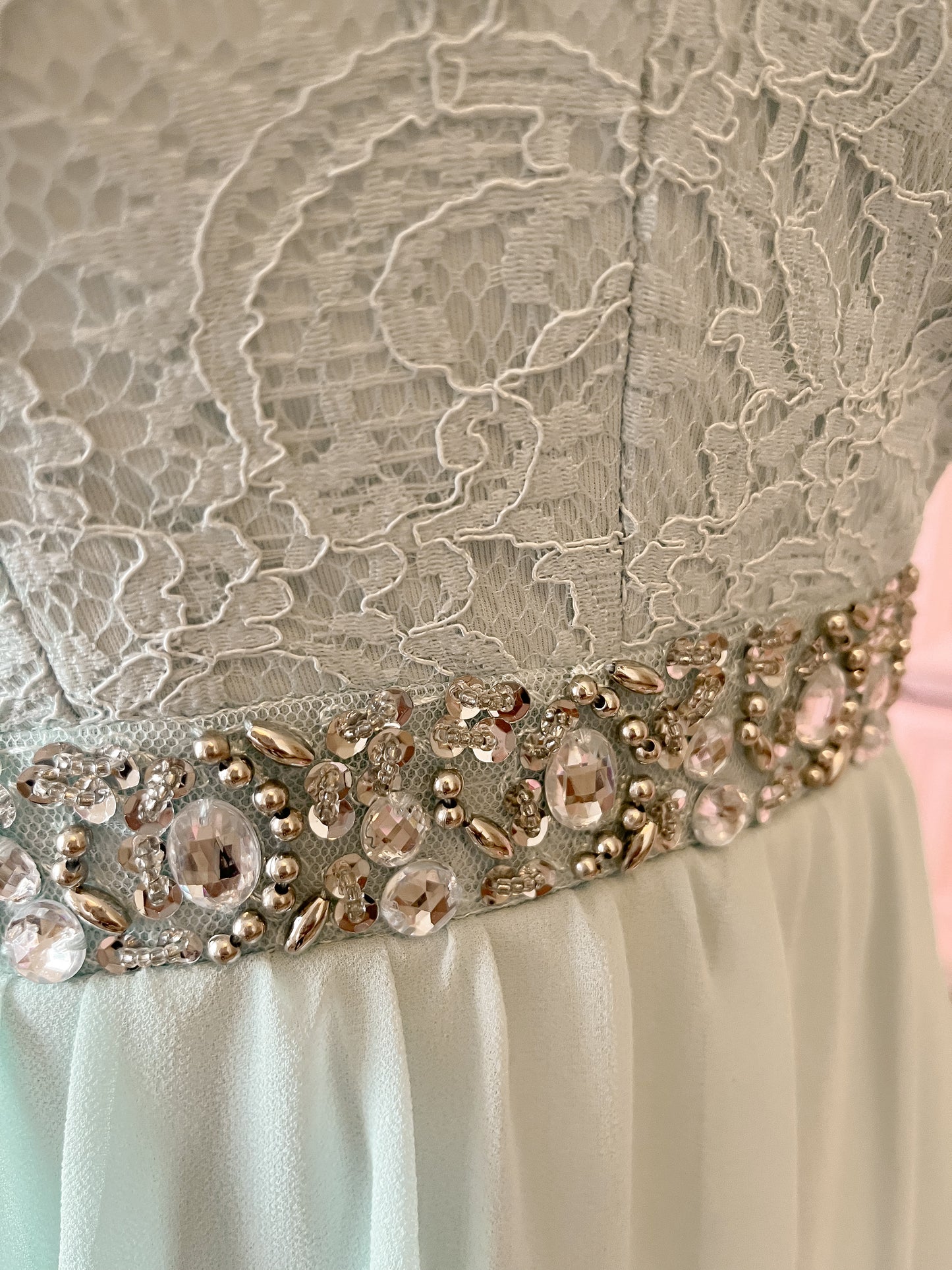 Tiffany Blue Lace & Crystal Princess Dress size small USA 3