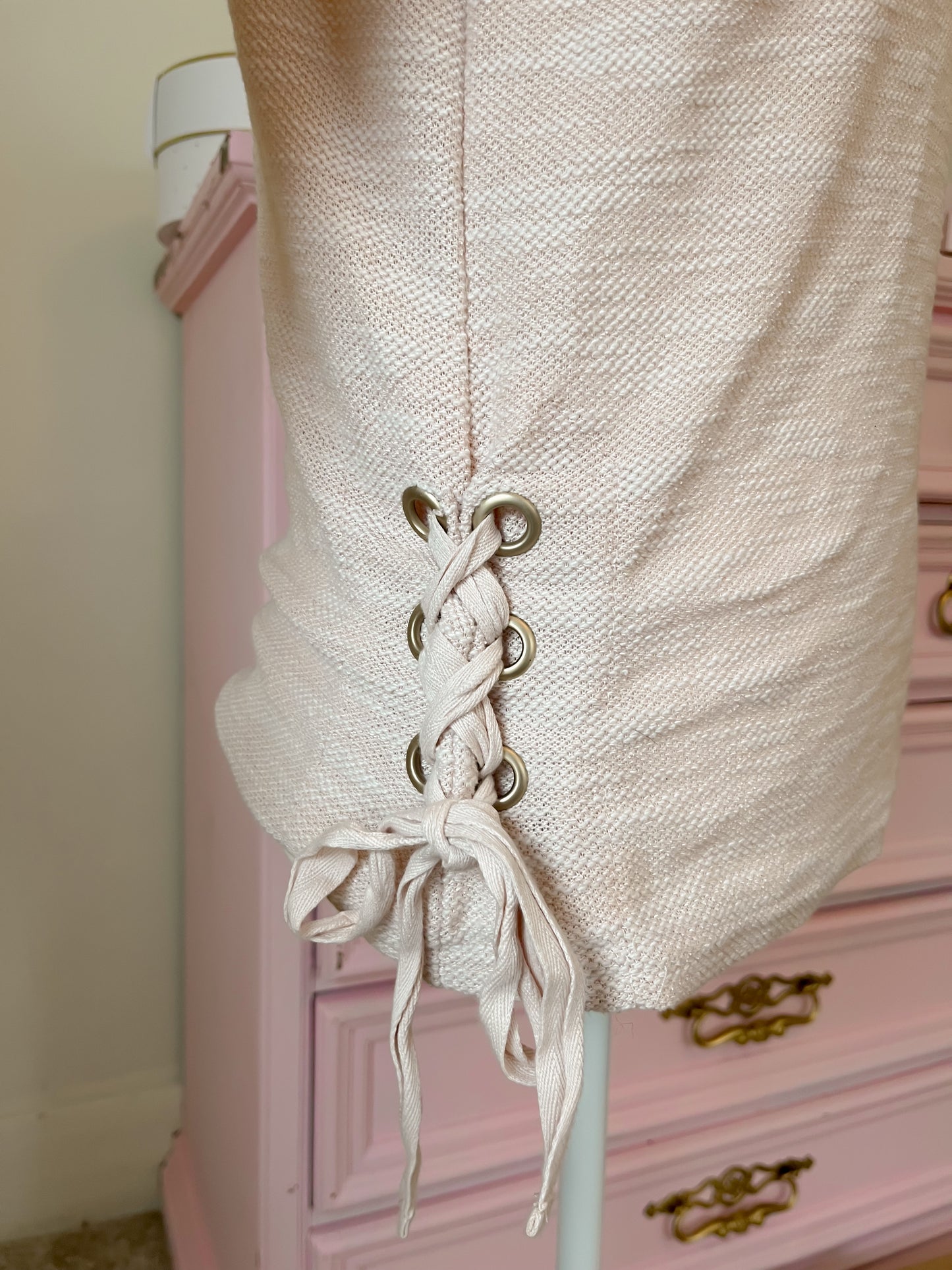 Pink Top With Lace Ties Size small