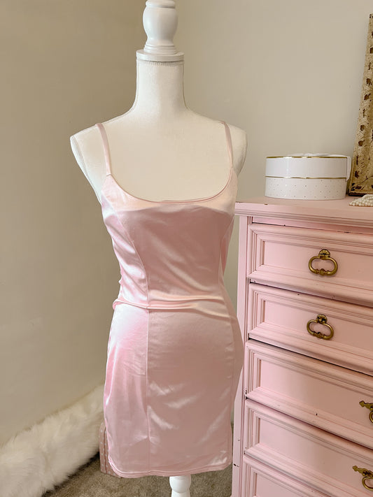 Satin Pink Dress Size medium