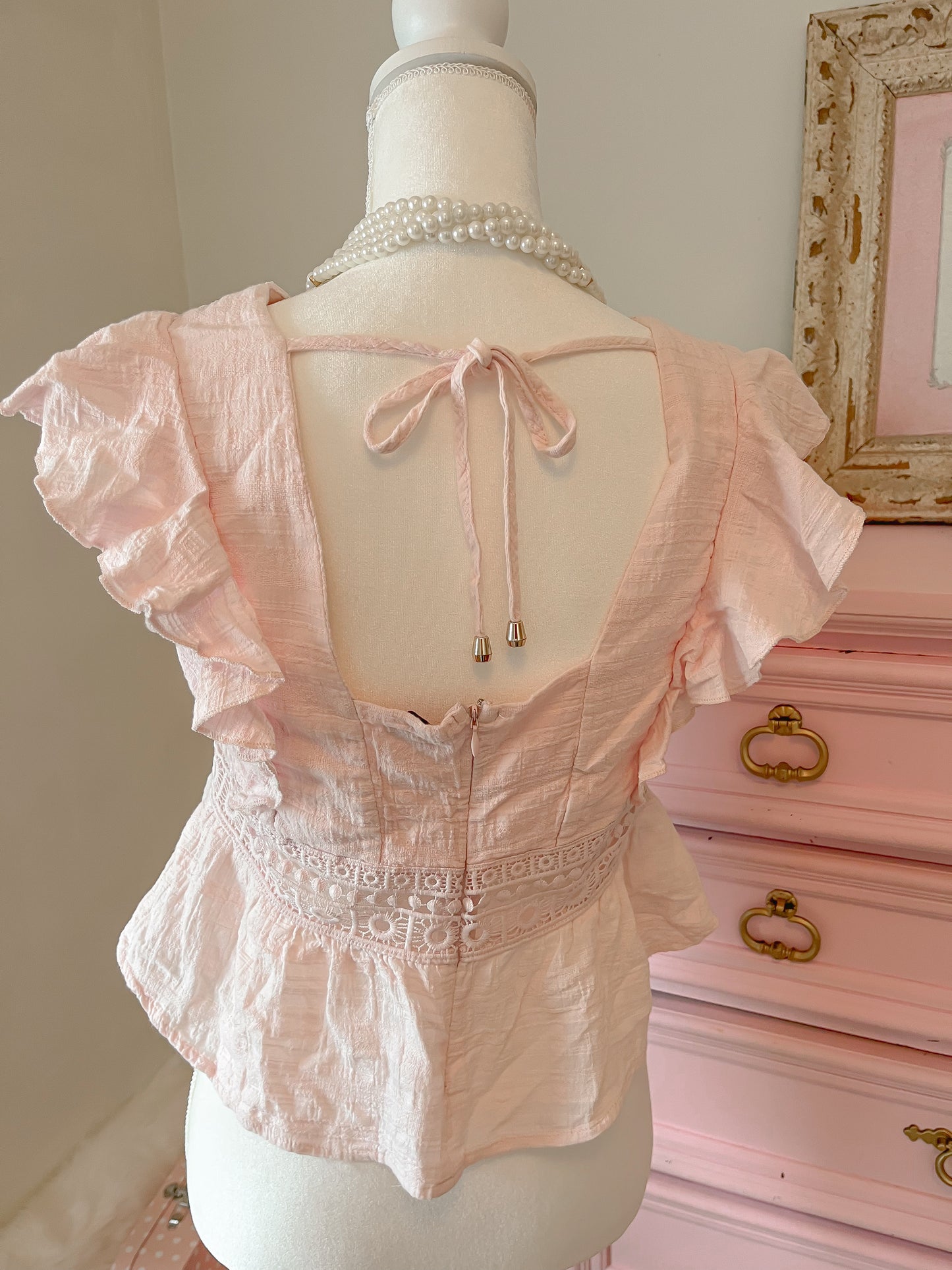Light Pink Ruffle Top size large