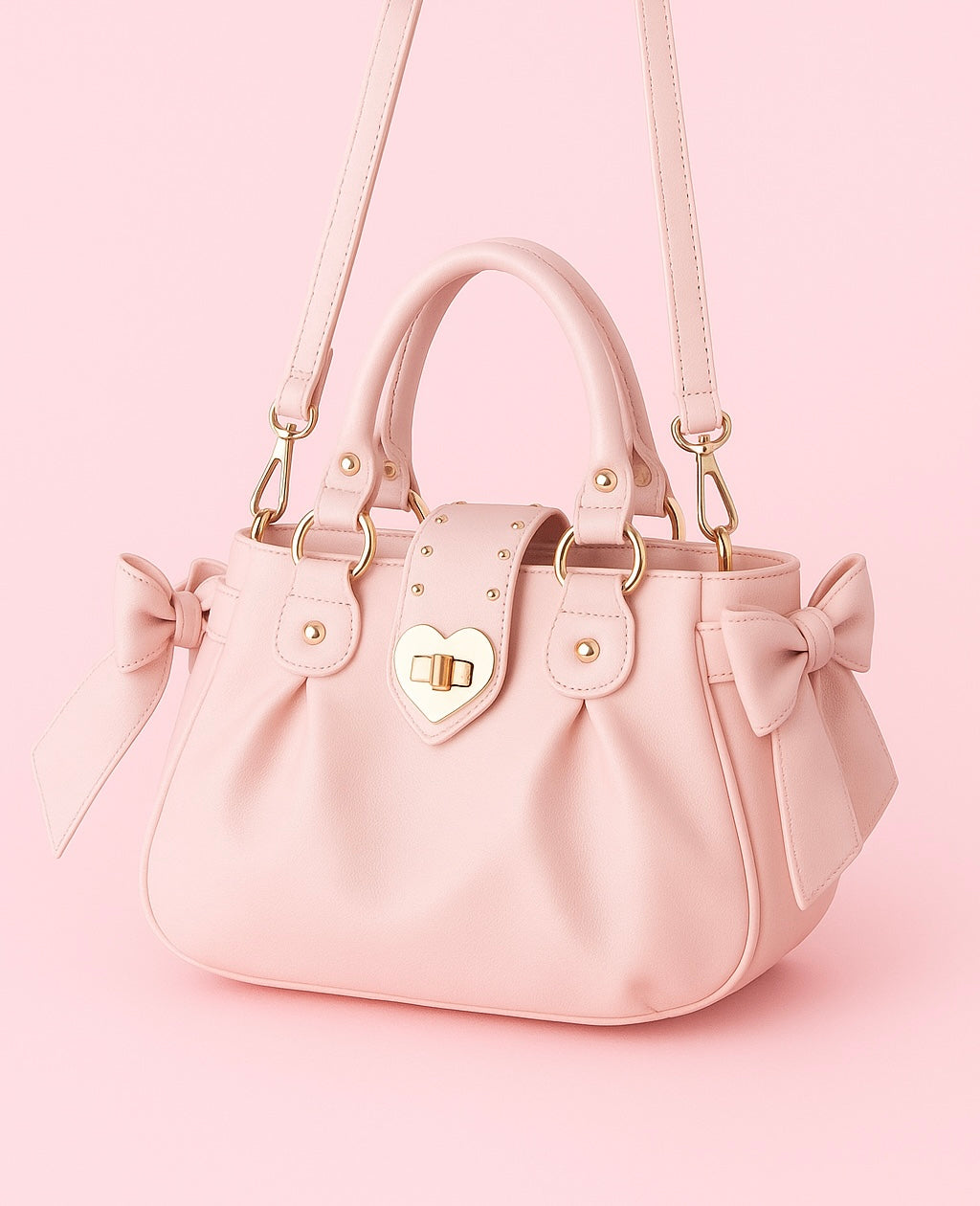 Powder Pink Bow Handbag