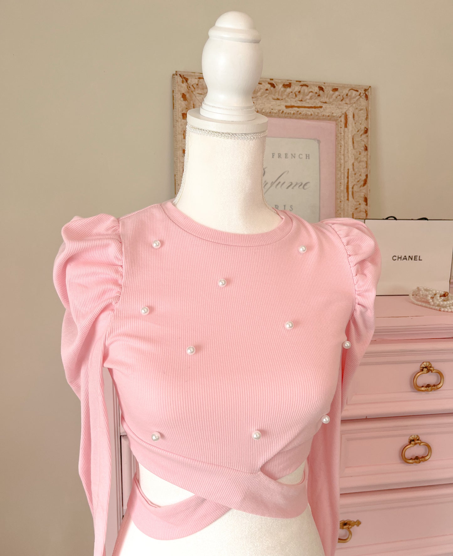 Pink & Pearl Crop Top