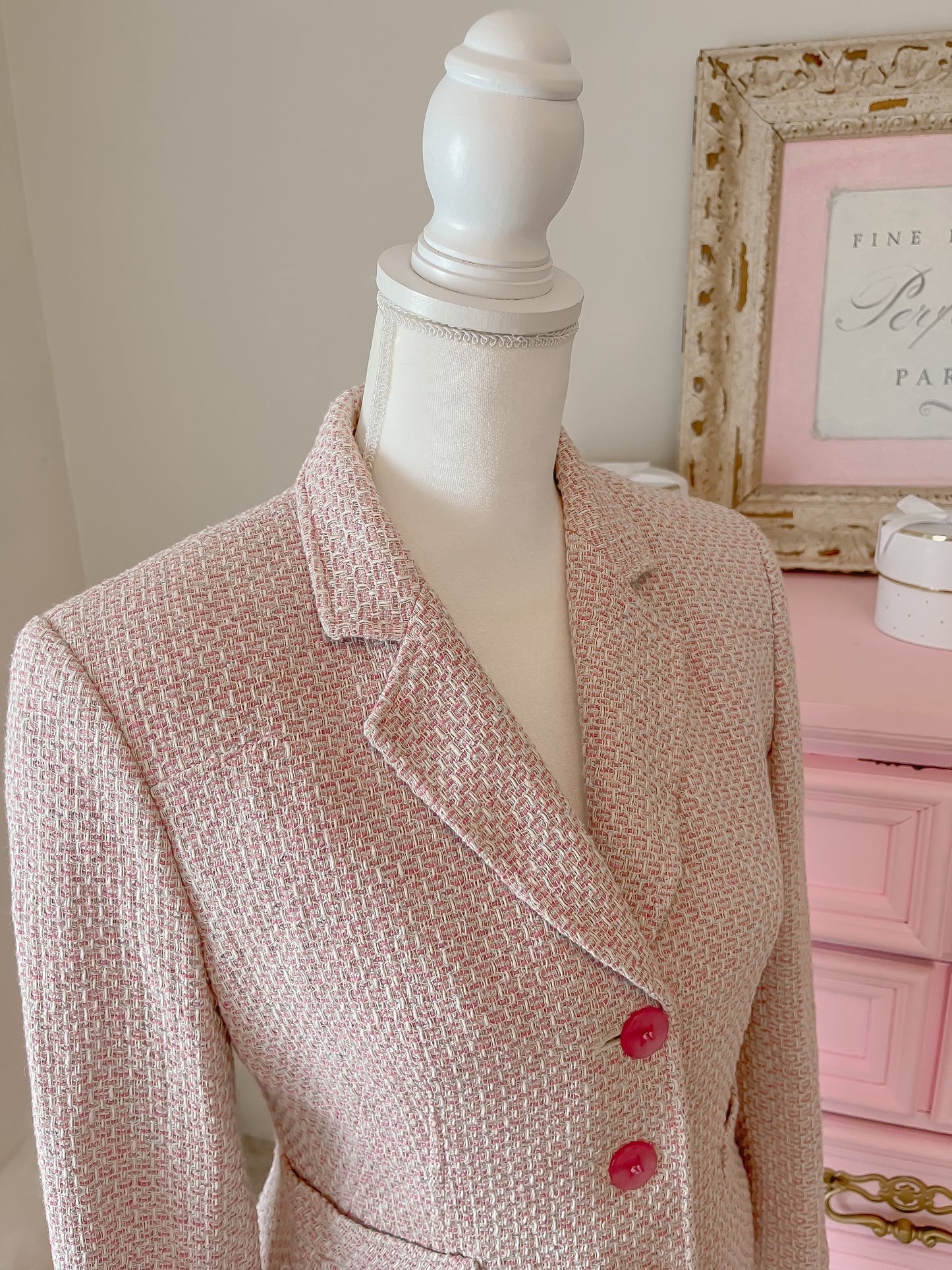 Jones New York Pink Tweed Blazer size 4 (small)