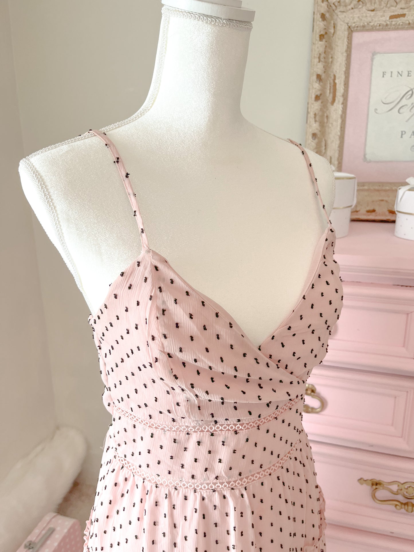 Pink Polka Dot Chic Dress size medium