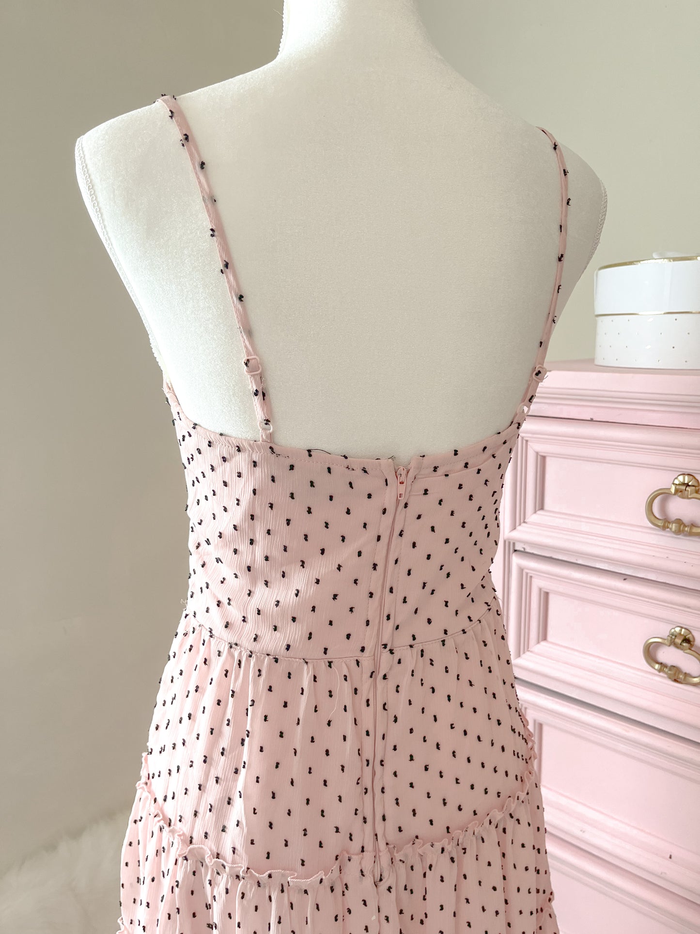 Pink Polka Dot Chic Dress size medium