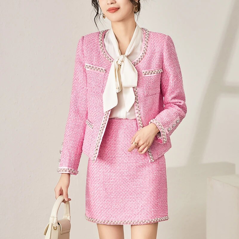 Elegant Barbie in Tweed Set