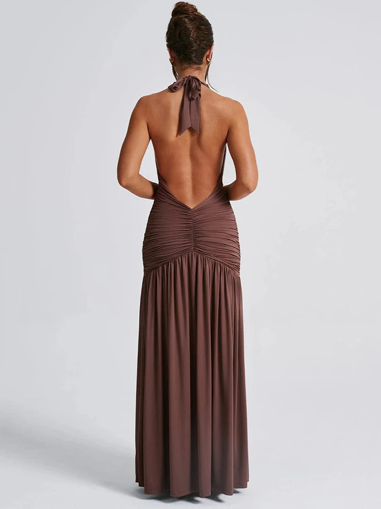 Deep Halter Date Night Dress
