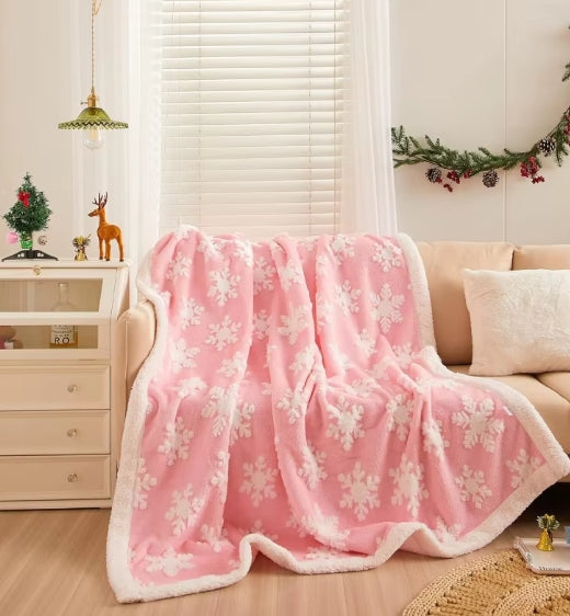 Pinkmas Snowflake Blanket