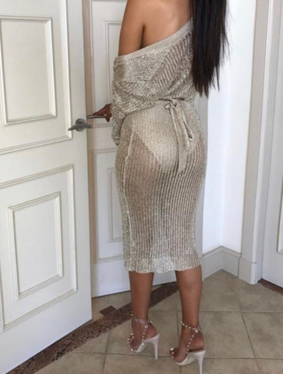 LUXE-- Sparkle Cardigan/Sweater Dress