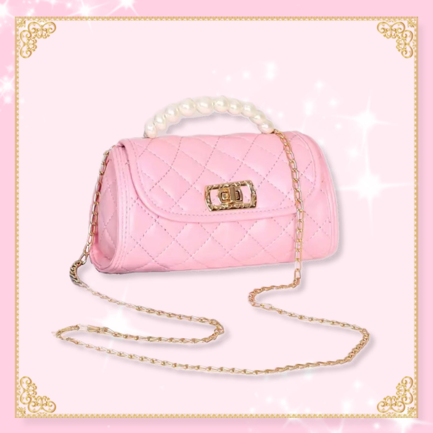 Pearl Handle Pink Purse