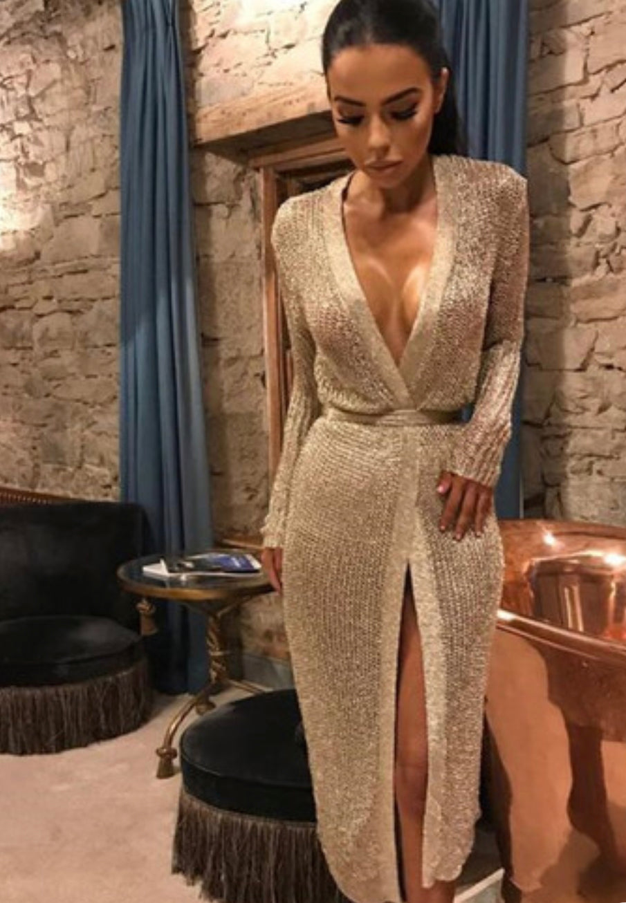 LUXE-- Sparkle Cardigan/Sweater Dress