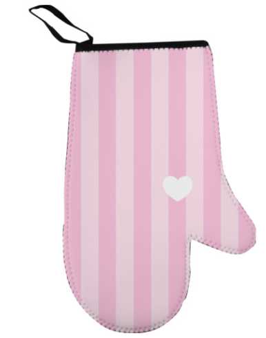 Pink Stripe Oven Mitt