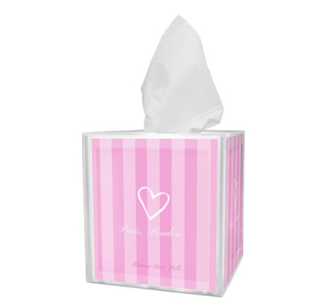 Pink Stripe Tissue Holder