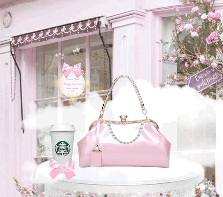 Dreaming Diamonds Patent Pink Handbag