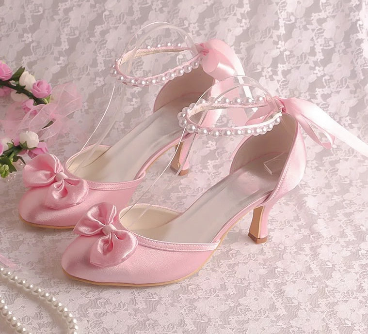 Pink shop pearl heels