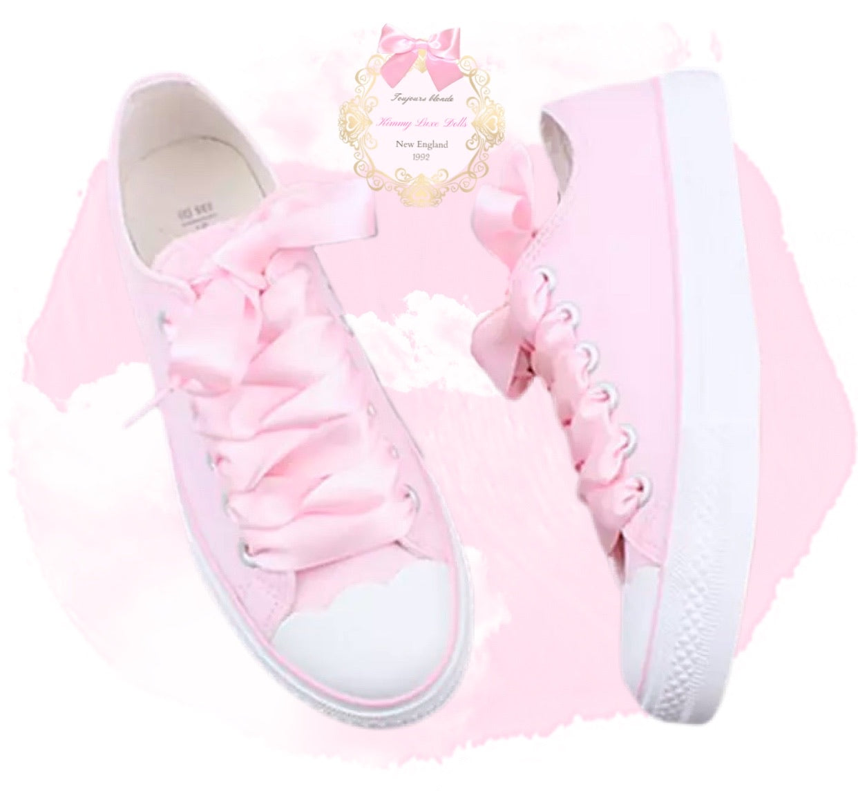 Girly Trainers with Ribbon Laces