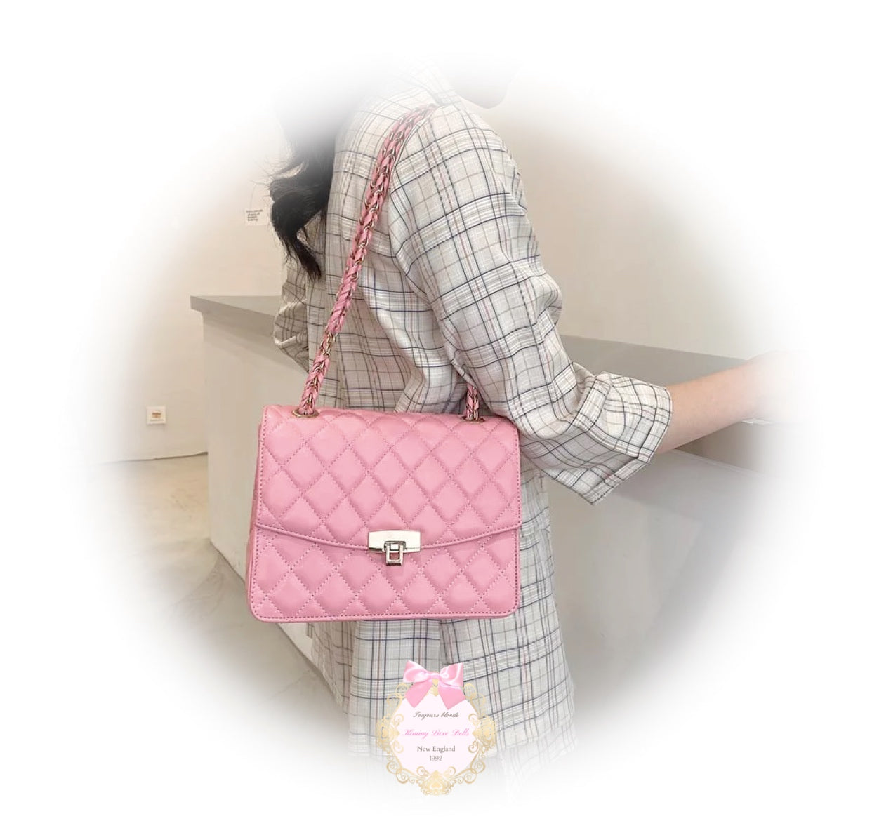Coco Luxury Pink Quilted Handbag