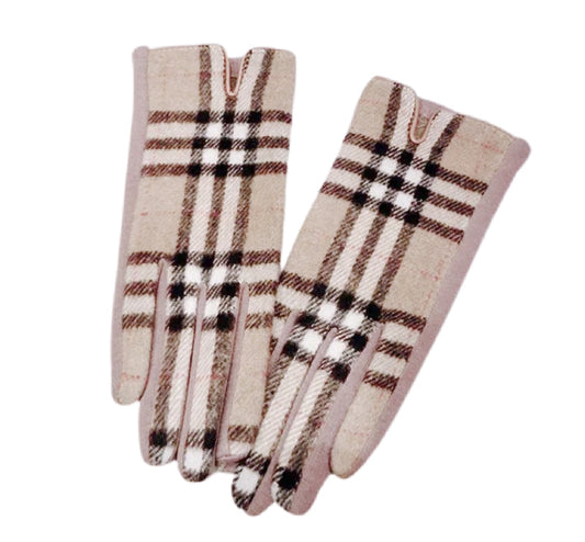 Designer Doll Plaid Gloves