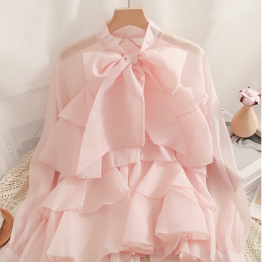 Pink Ruffled Blouse