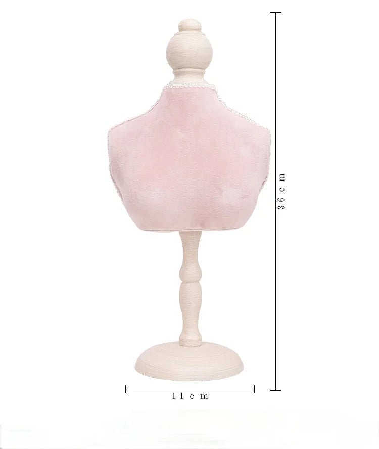 Pink Velvet Chic Jewelry Vanity Mannequin