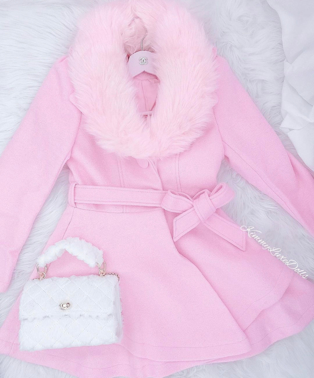Breakfast at Tiffany's pink trench coat