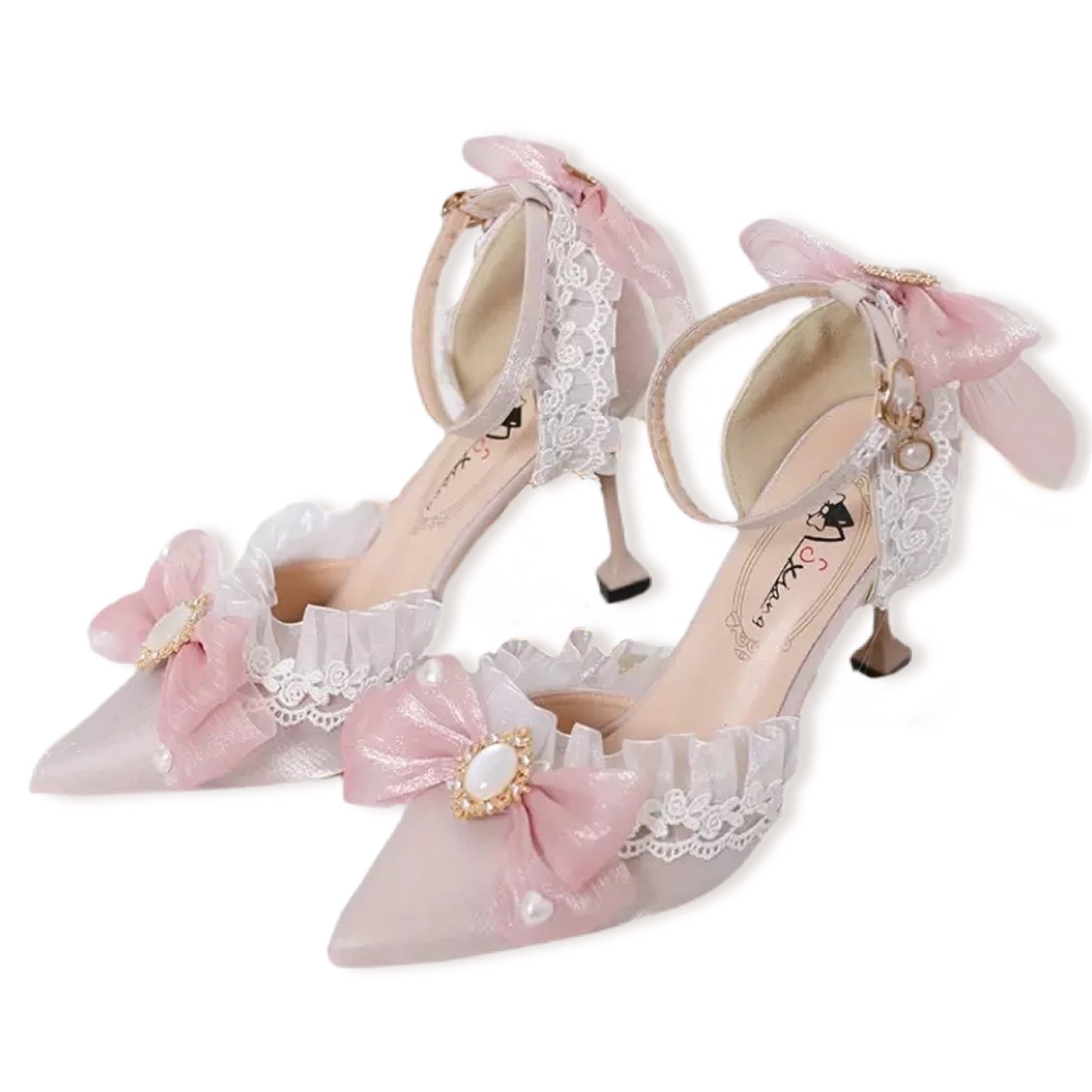 Bows and Pearls Heels