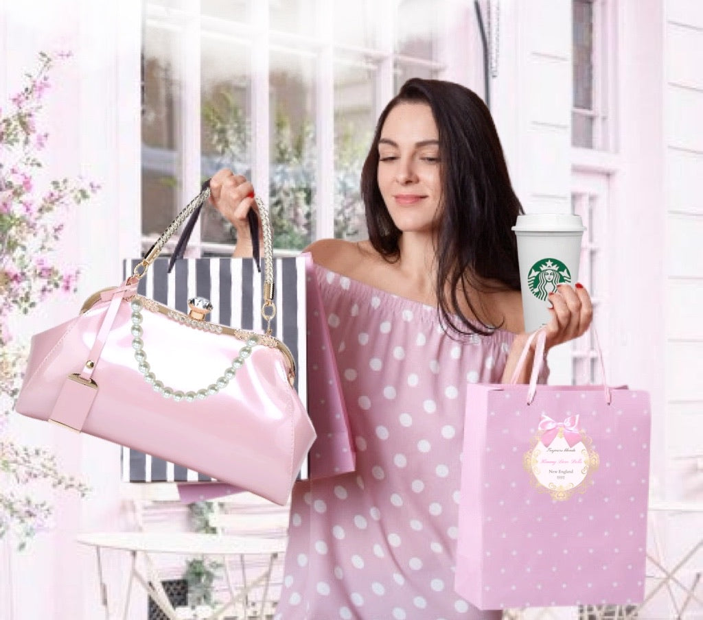Dreaming Diamonds Patent Pink Handbag