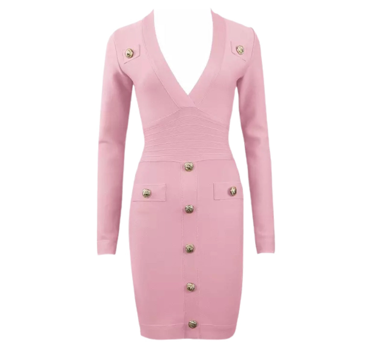 When In Paris Pink Bandage Dress