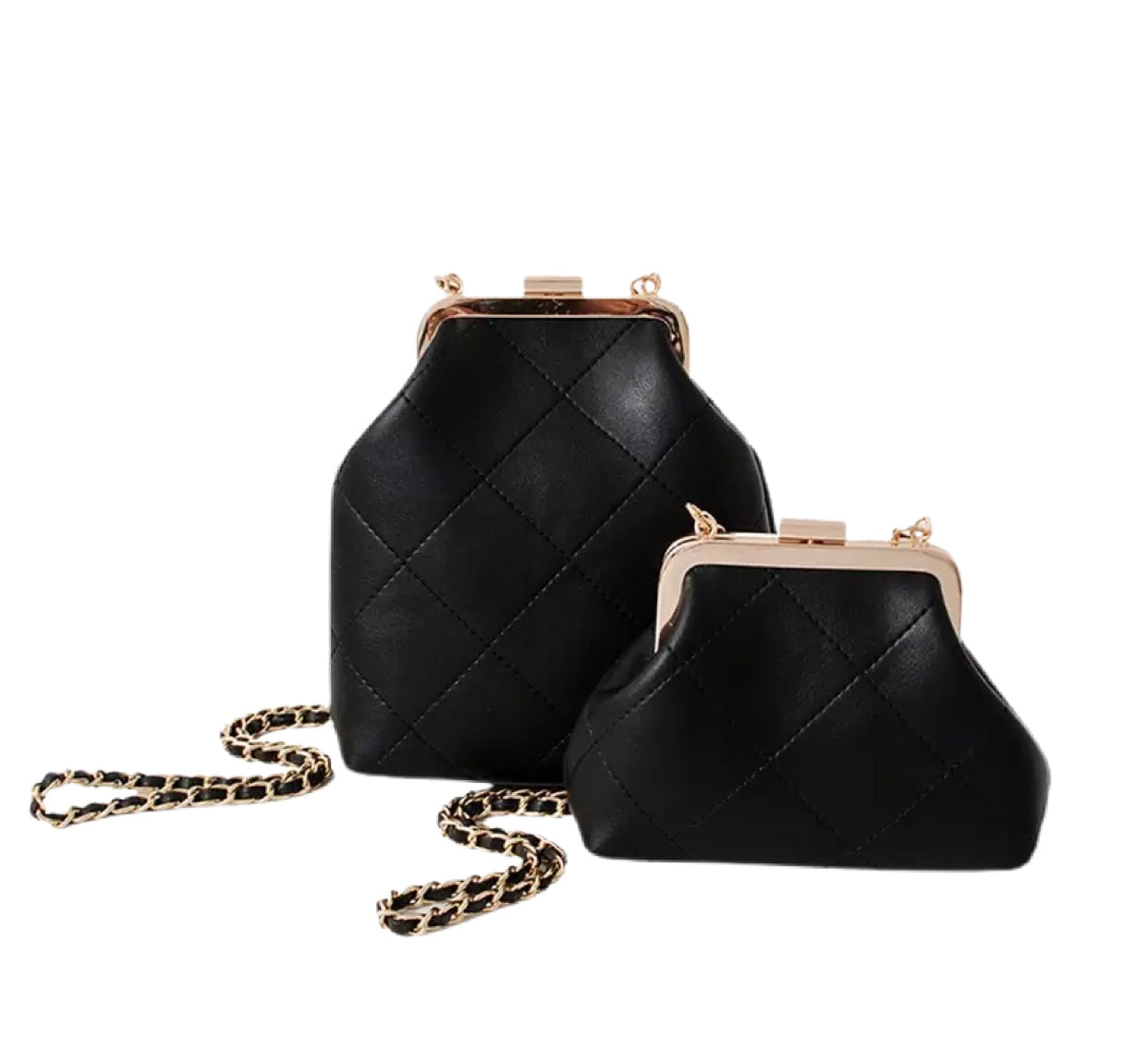 Pretty Purse on Chain - black  (size option)