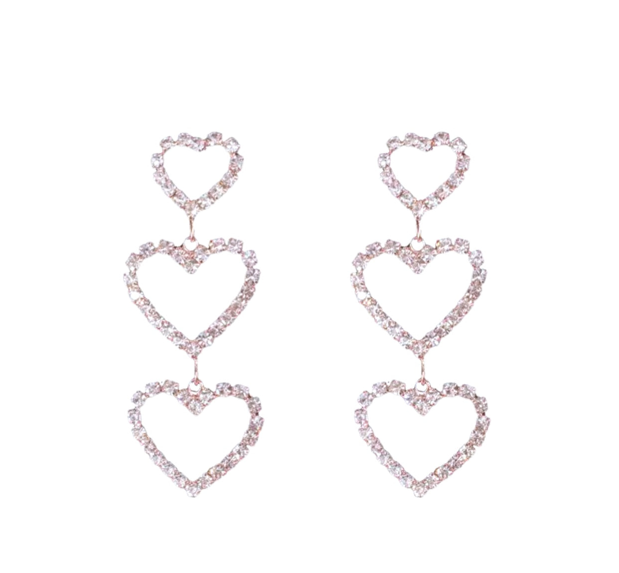Crystal Heart Drop Earrings
