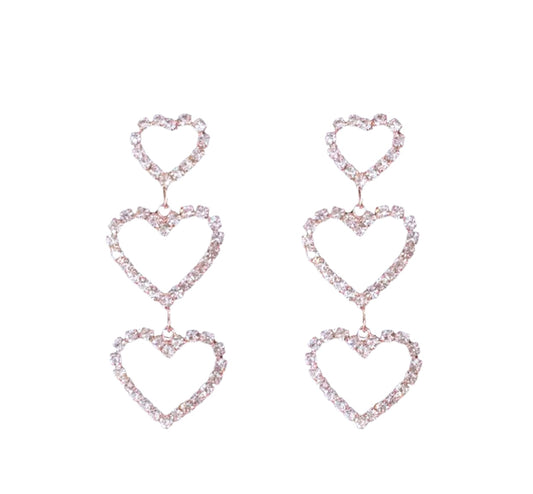 Crystal Heart Drop Earrings