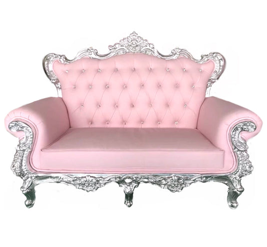 Diamond Tufted Soft Pink Luxe Princess Sofa