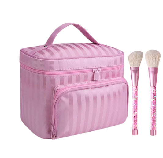 Darling Stripe Makeup Organizer Bag