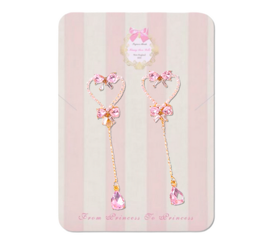 Crystal Heart Drop Earrings