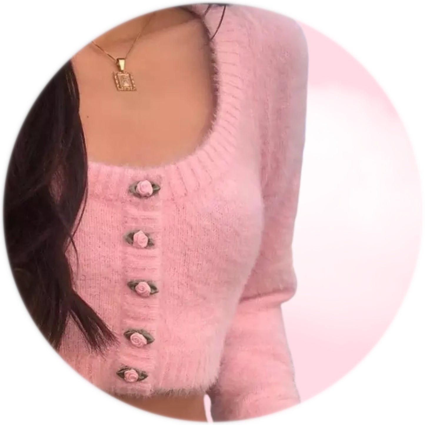 Cozy Love Rose Cropped Sweater