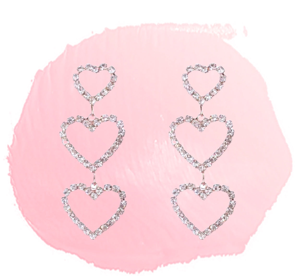 Crystal Heart Drop Earrings