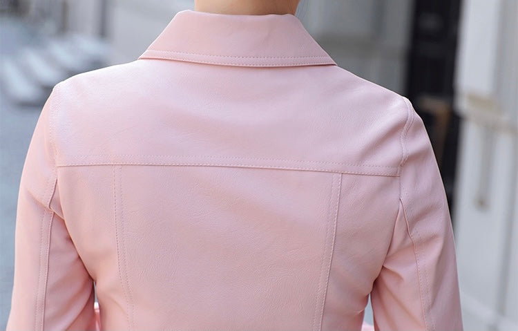 Pink Leather Faux Jacket