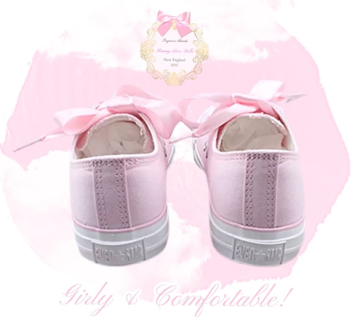 Girly Trainers with Ribbon Laces