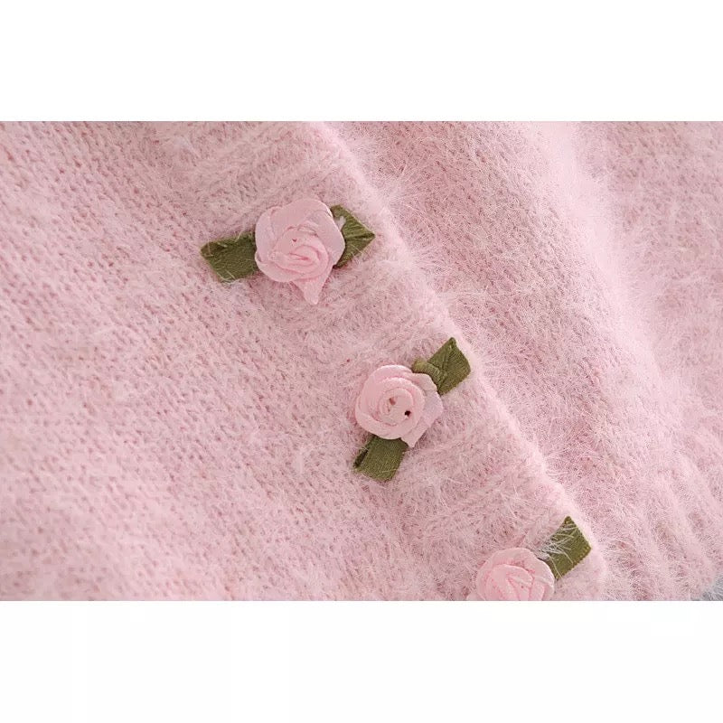 Cozy Love Rose Cropped Sweater