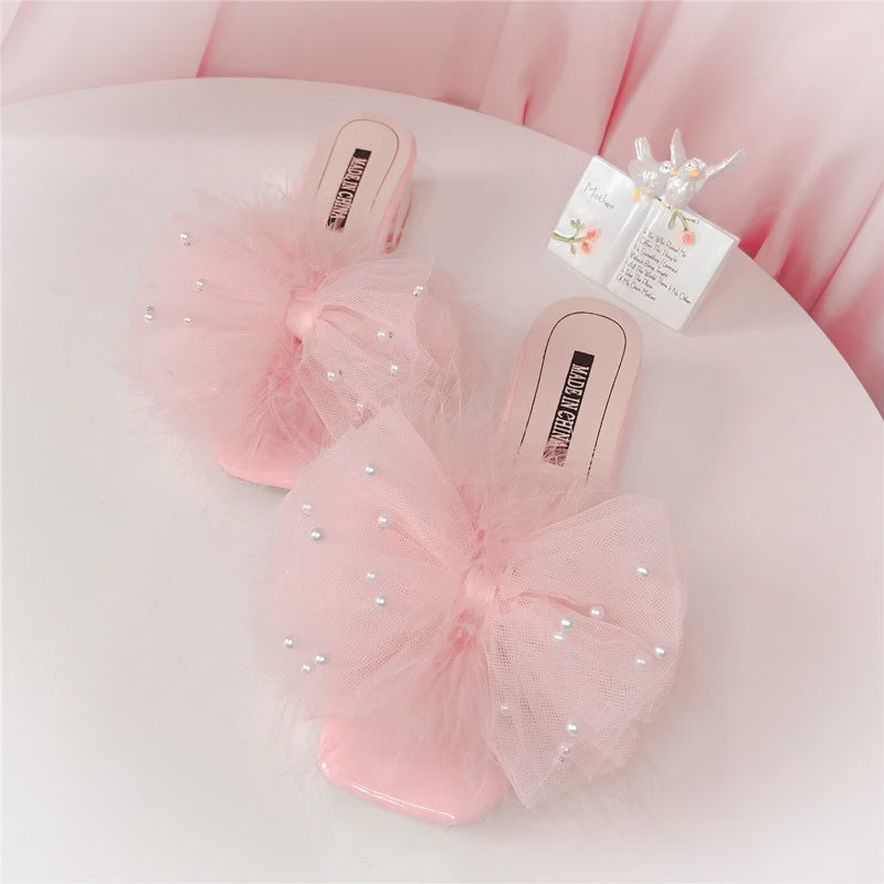 Pearls & Bows Whimsical Slip Ons