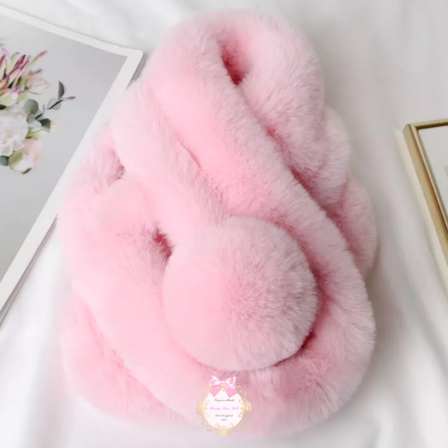 Luxe Pink faux fur scarf