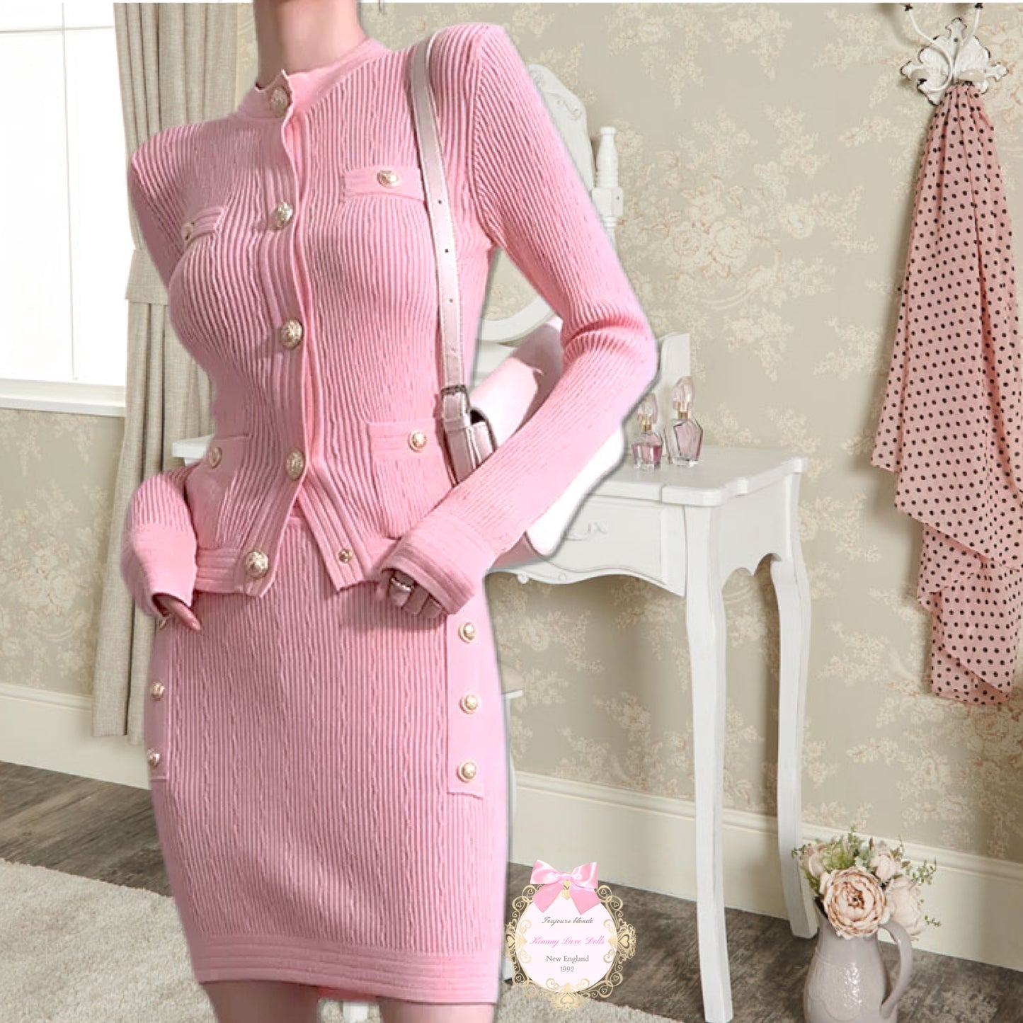 Wealth Only Two Piece Set (Cardigan + Skirt)