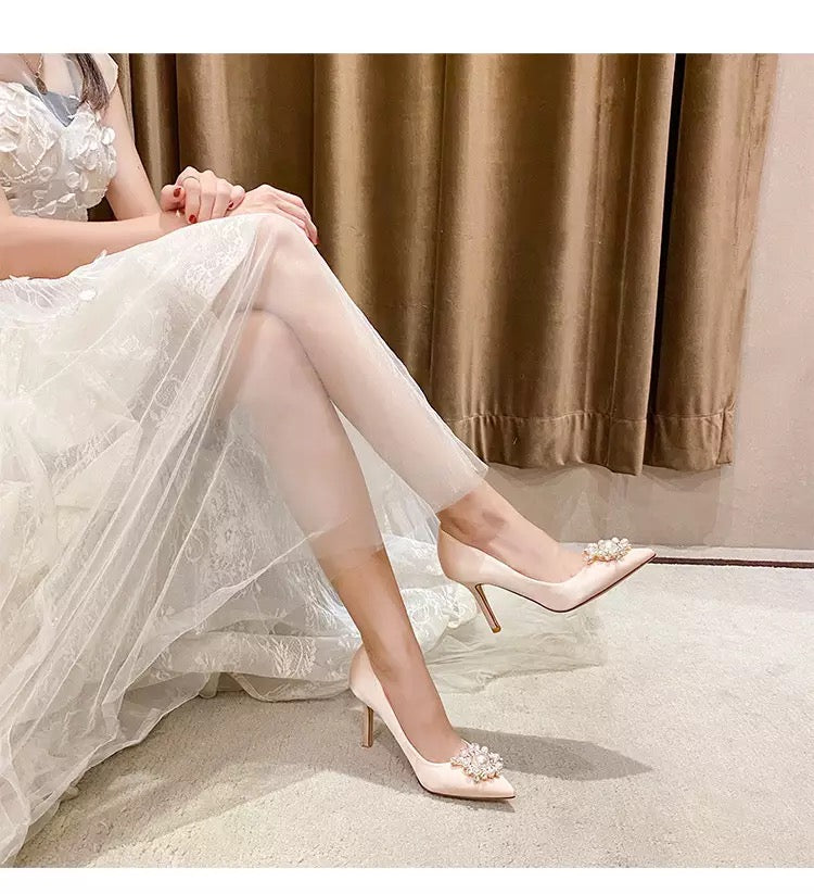 Champagne and Pearls Heels (color option)