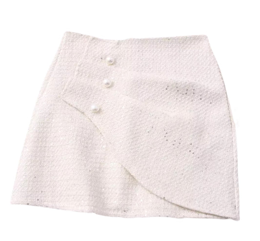 Tweed & Pearl white skirt