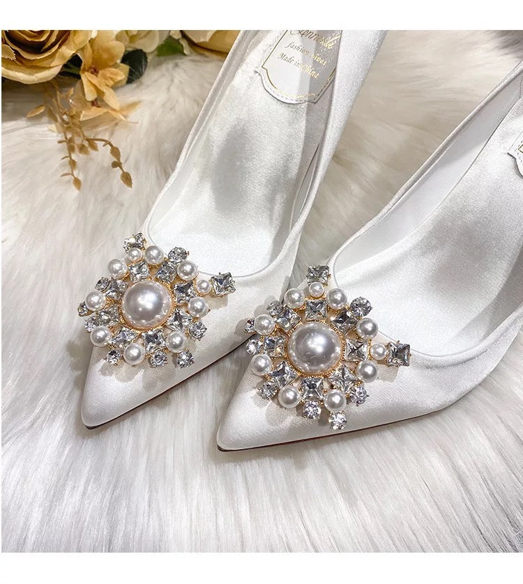 Champagne and Pearls Heels (color option)