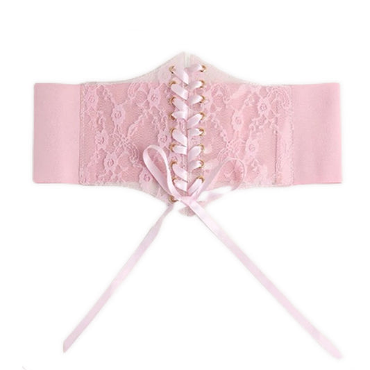 Serena Pink Lace Corset