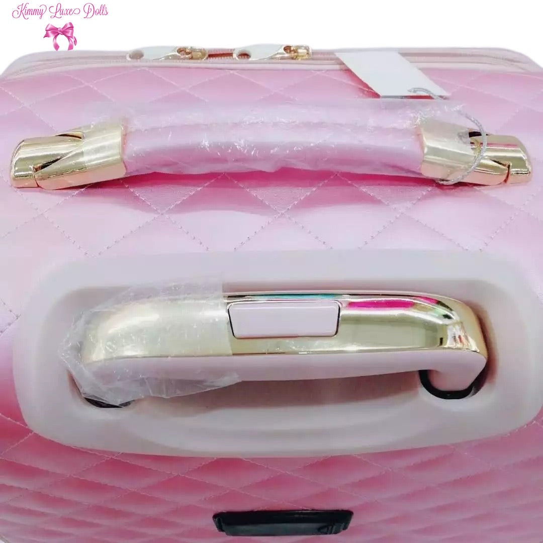 Take me to Paris - Pink luxury quilted suitcase  -Ultra Luxe