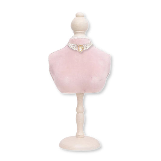 Pink Velvet Chic Jewelry Vanity Mannequin
