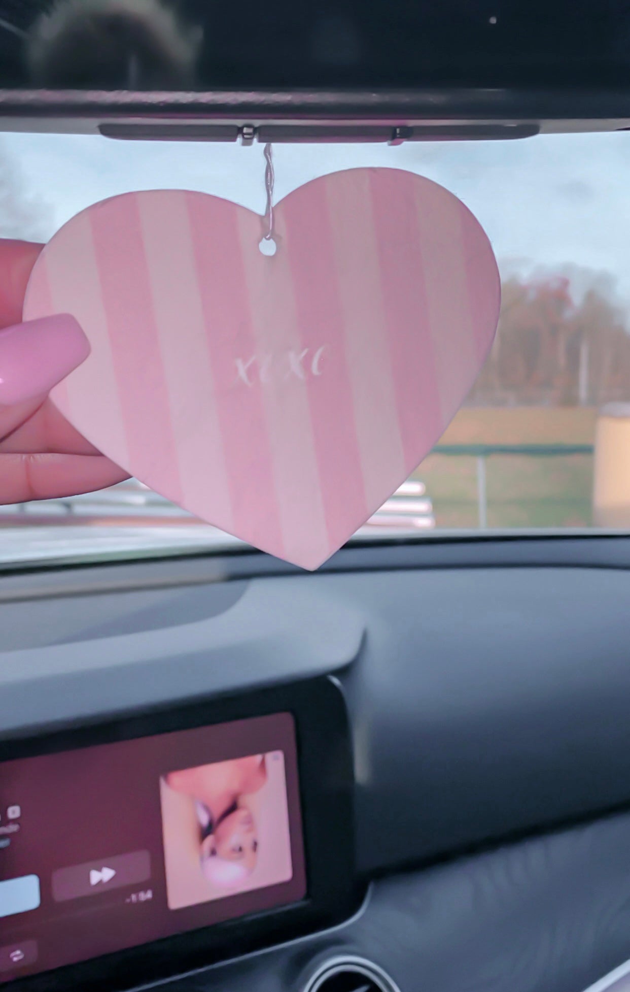 Pink Stripe Car Air Freshener